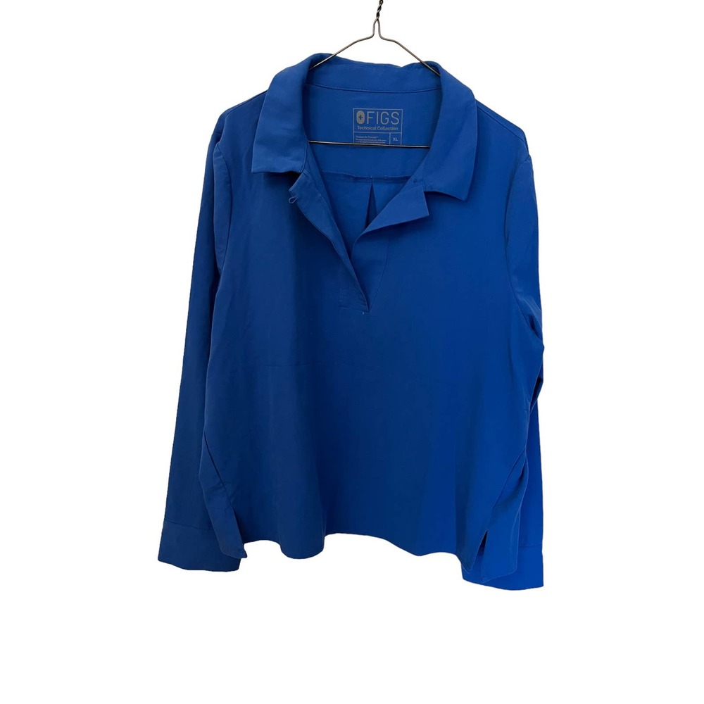 Women's FIGS Royal blue Long Sleeve Scrub Top